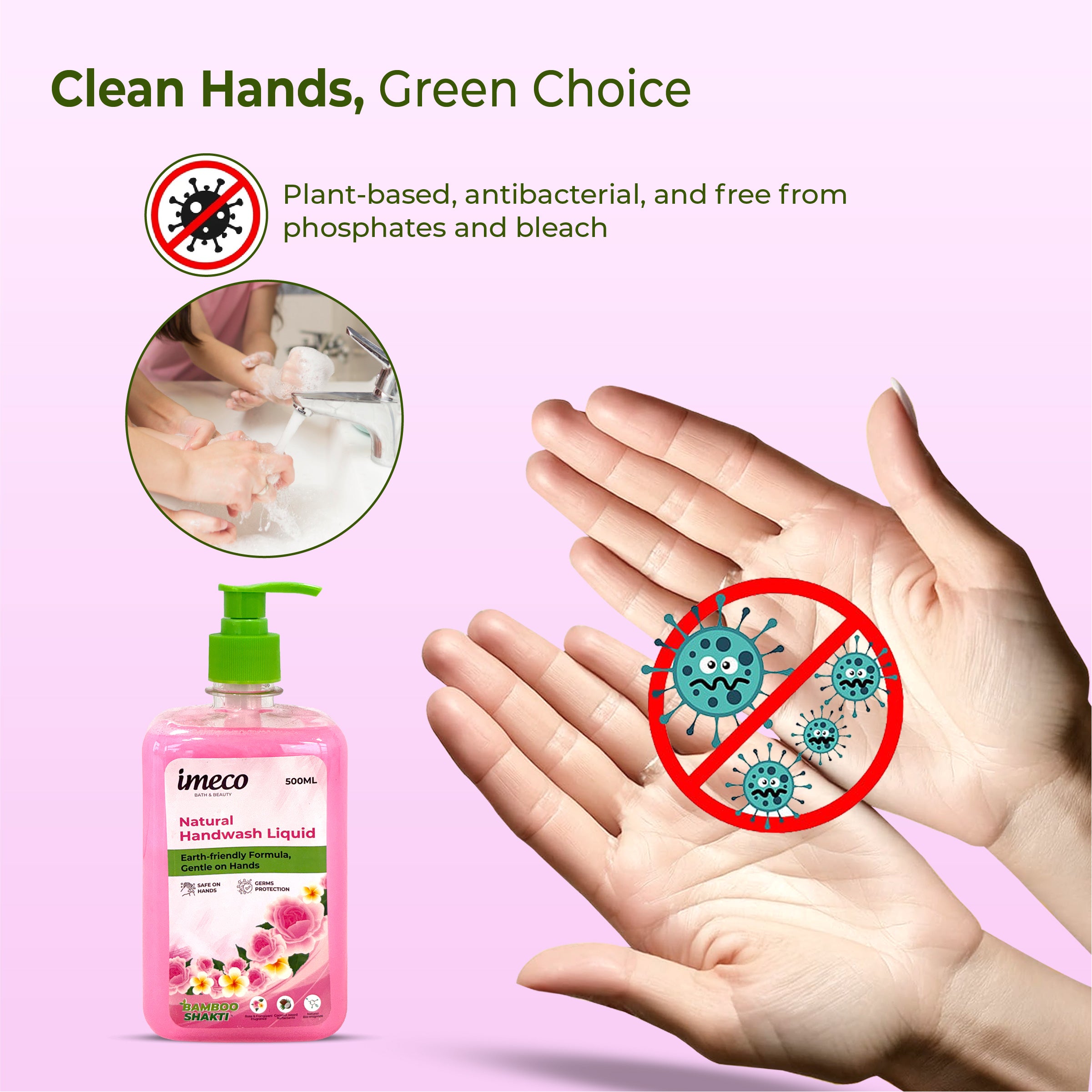 IMECO Natural Hand Wash – Kills 99% Germs (500 ml)