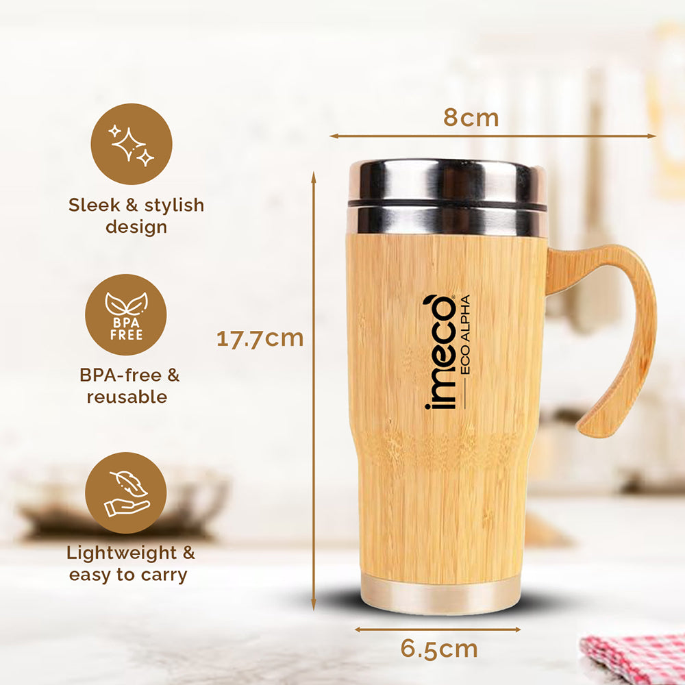 ECO-ALPHA Insulated Bamboo Coffee Mug (450 ml)