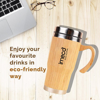 ECO-ALPHA Insulated Bamboo Coffee Mug (450 ml)