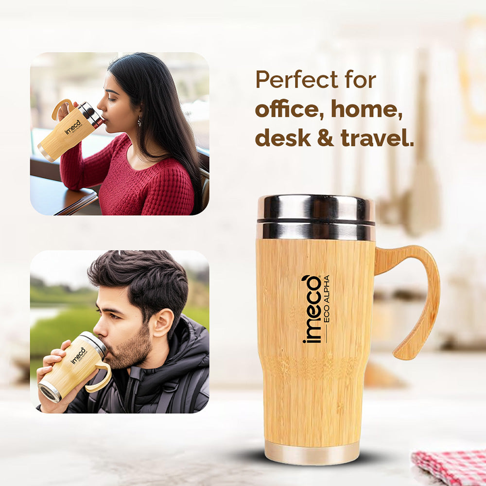 ECO-ALPHA Insulated Bamboo Coffee Mug (450 ml)