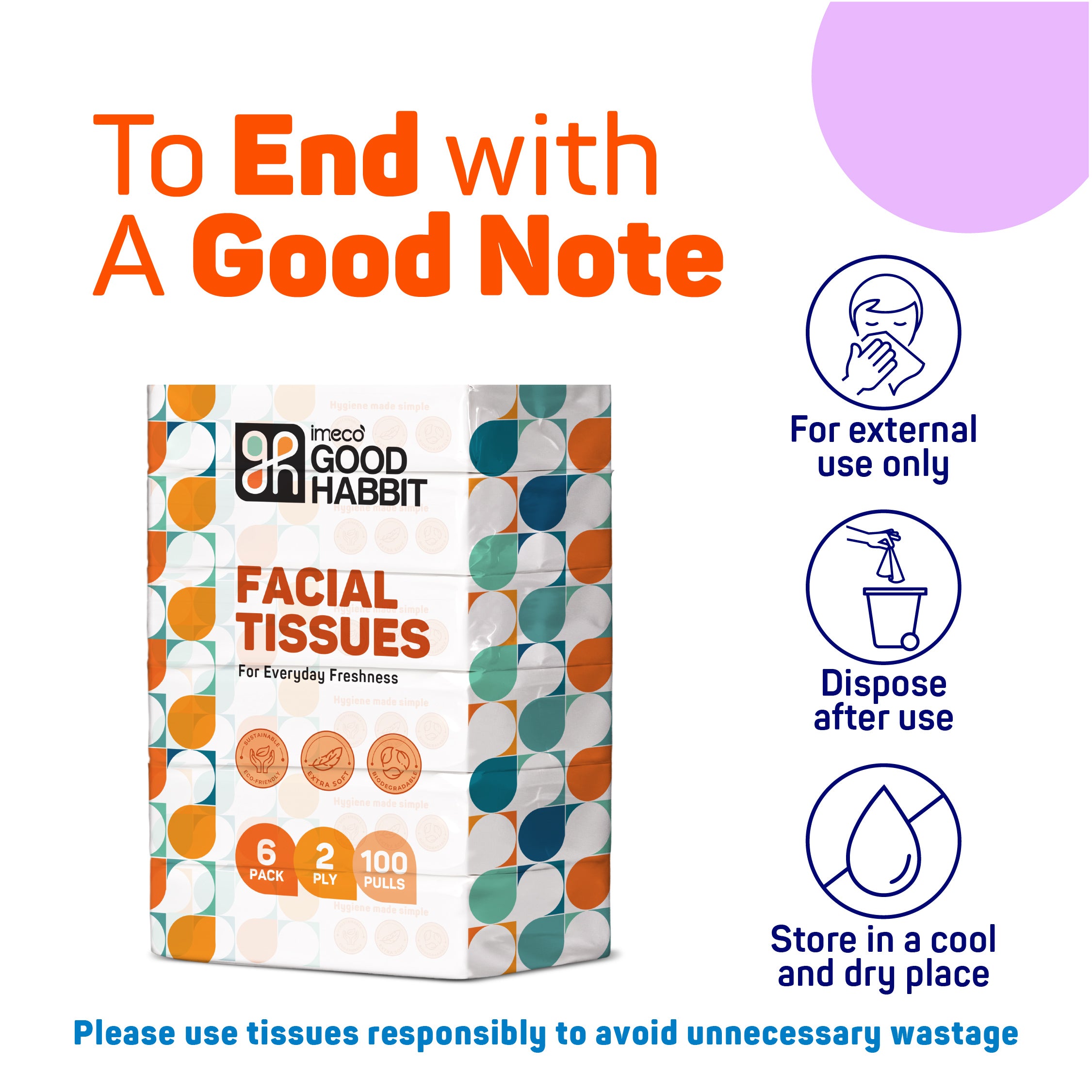 Good Habbit Facial Tissues – Extra Soft & 2 Ply - Imeco India