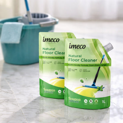 Natural Floor Cleaner – Lemongrass & Basil - 1 Litre, Pouch (Pack of 2) - Imeco India