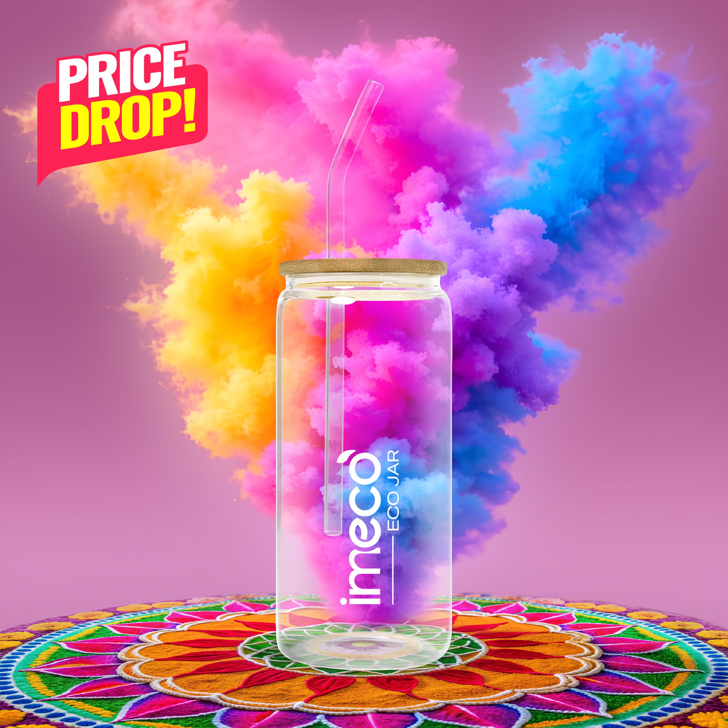 ECO JAR Glass Sipper with Bamboo Lid