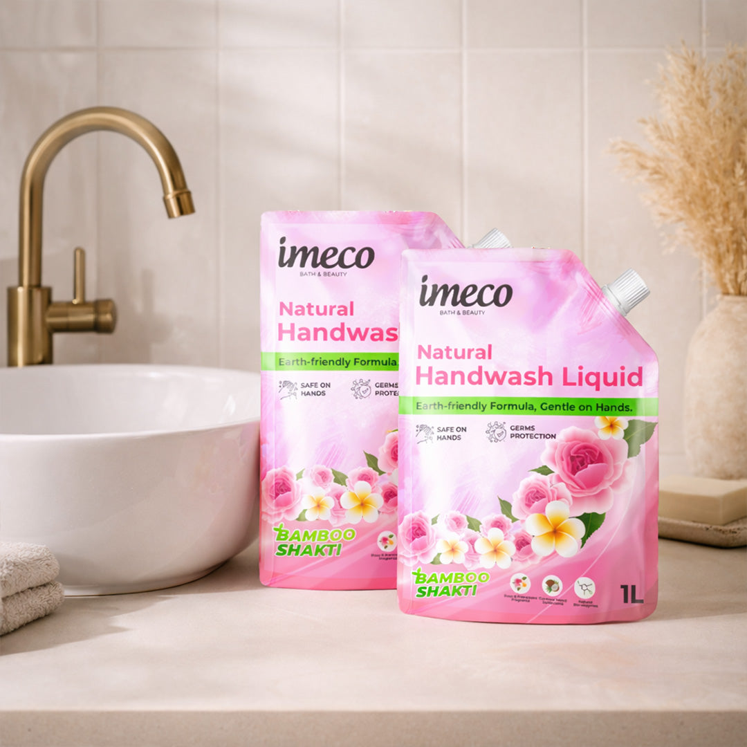 IMECO Natural Hand Wash – Kills 99% Germs (1 Litre Pouch, Pack of 2)