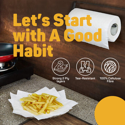 Good Habbit Kitchen Tissues – Highly Absorbent & 2 Ply (60 Pulls) - Imeco India