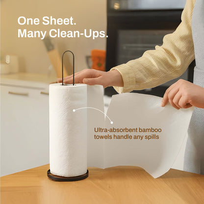 Ultra-Soft & Reusable Bamboo Kitchen Towel Roll (20 Sheets)
