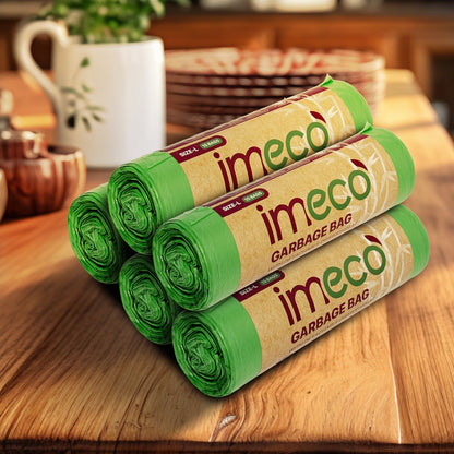 Leakproof Garbage Bags with Drawstring (15 Sheets, Large, Pack of 5) - Imeco India