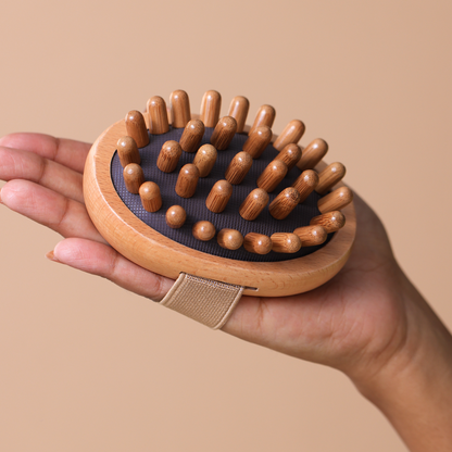 Bamboo Hair & Body Massager for Muscle & Scalp Relaxation