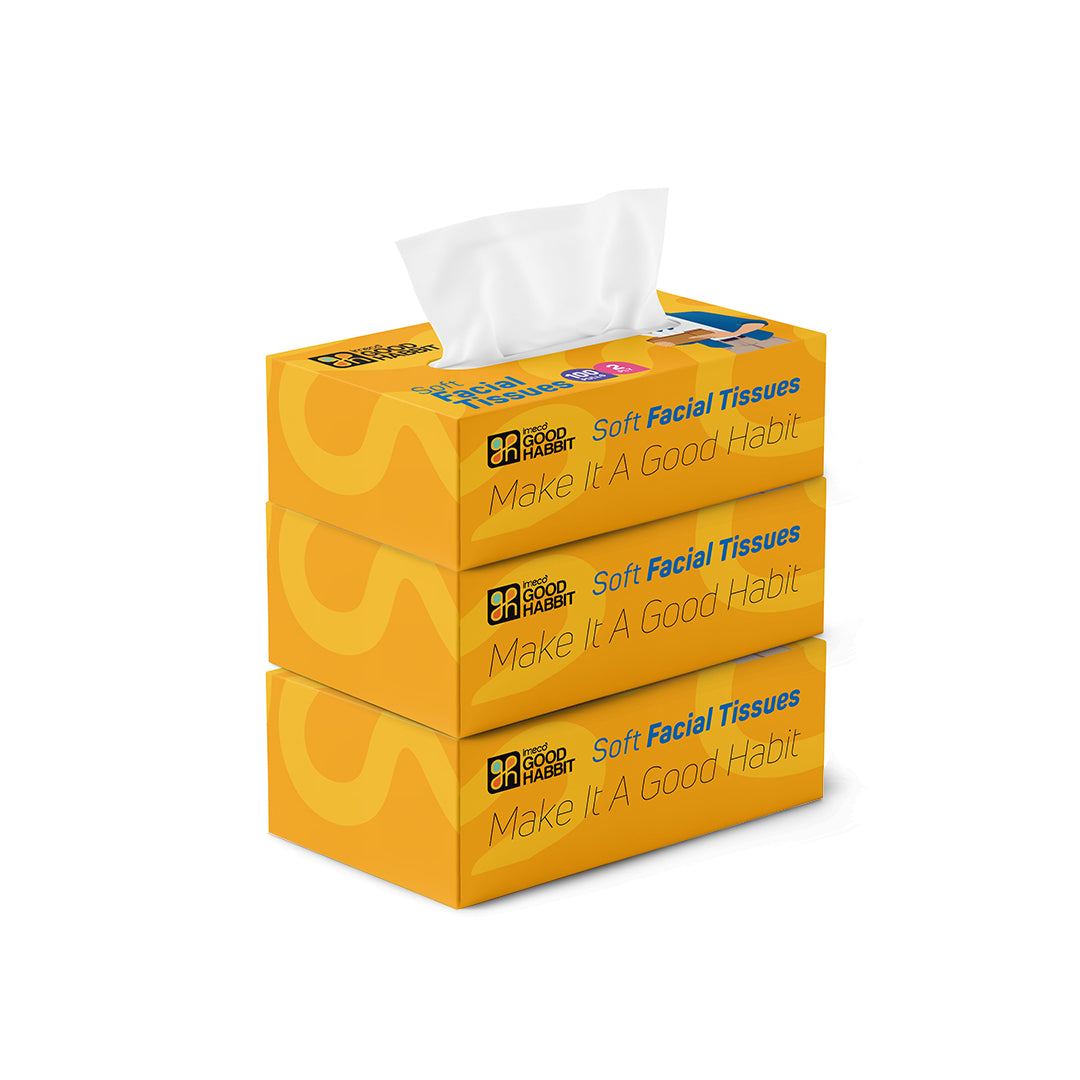 Good Habbit Soft Facial Tissue Box – Extra Soft & 2 Ply (Yellow)