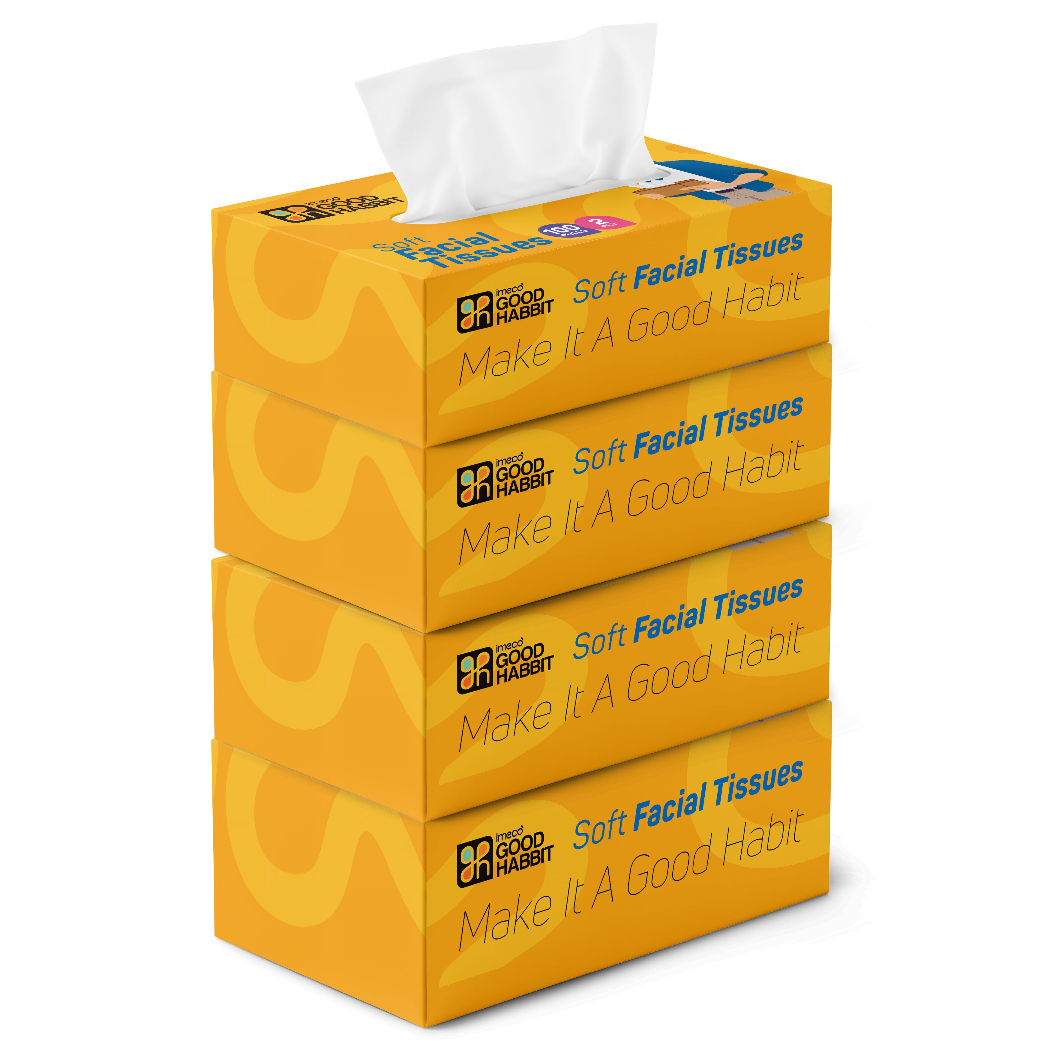 Good Habbit Soft Facial Tissue Box – Extra Soft & 2 Ply (Yellow)