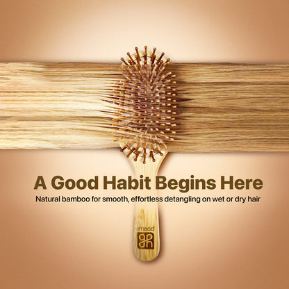 Anti-Static Bamboo Paddle Hair Brush (Oval) - Imeco India