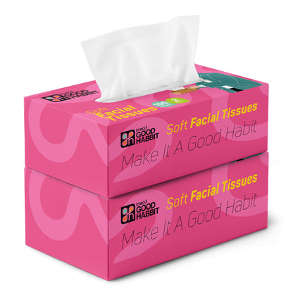 Good Habbit Soft Facial Tissue Box – Extra Soft & 2 Ply (Pink)