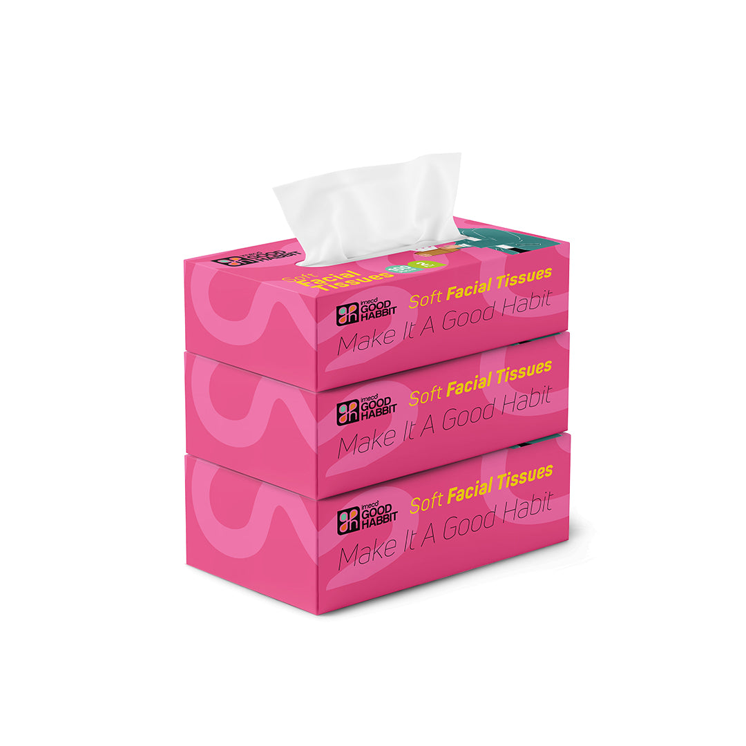 Good Habbit Soft Facial Tissue Box – Extra Soft & 2 Ply (Pink)