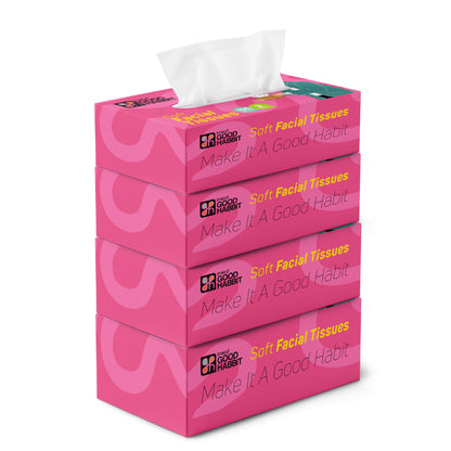 Good Habbit Soft Facial Tissue Box – Extra Soft & 2 Ply (Pink)