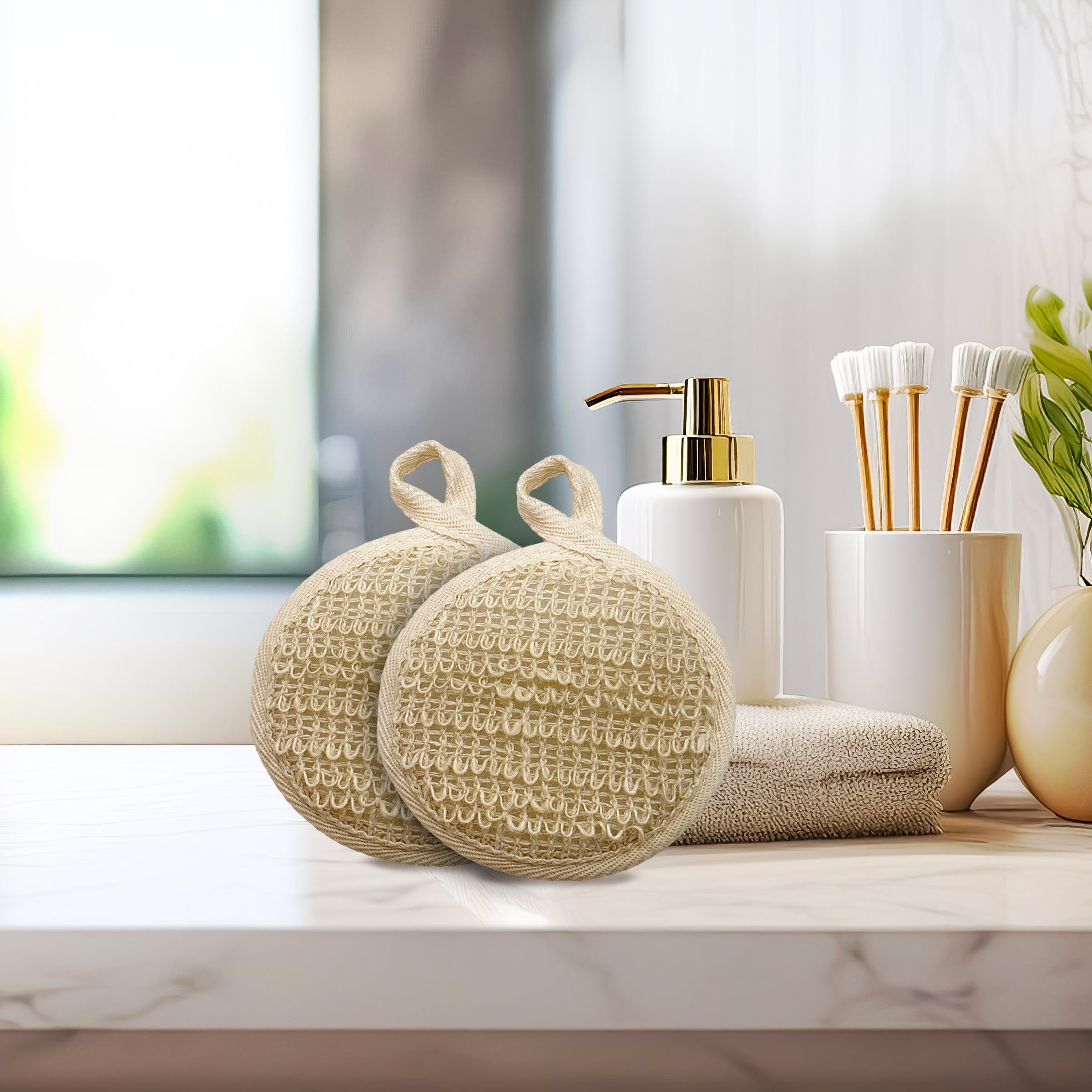 IMECO Ramie Loofah (Round, Pack of 2)