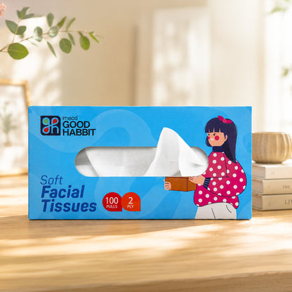 Good Habbit Soft Facial Tissue Box – Extra Soft & 2 Ply (Blue) - Imeco India