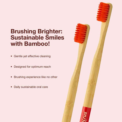 Orby Plus Bamboo Toothbrush – Extra Soft Bristles & Gum Care (Red)