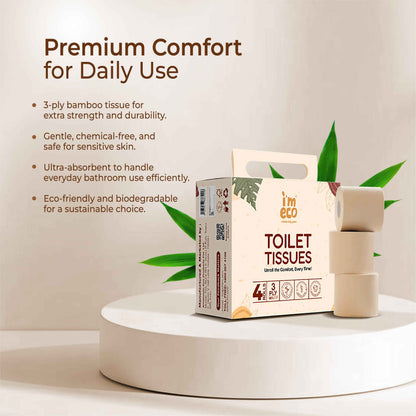 Everyday Bamboo Care Essentials - Toilet Tissue Roll, Kitchen Towel, Facial Tissue with 1 Free Pocket Tissue