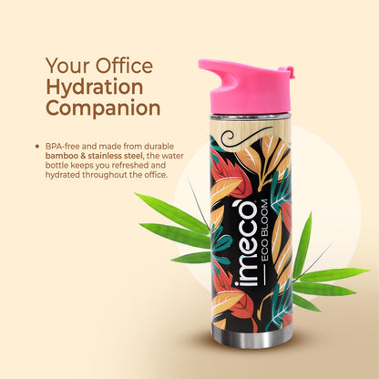 ECO BLOOM Bamboo Water Bottle with Mobile Stand, Pen Stand & Aloe Vera Wet Wipes - Office Essentials Combo - Imeco India