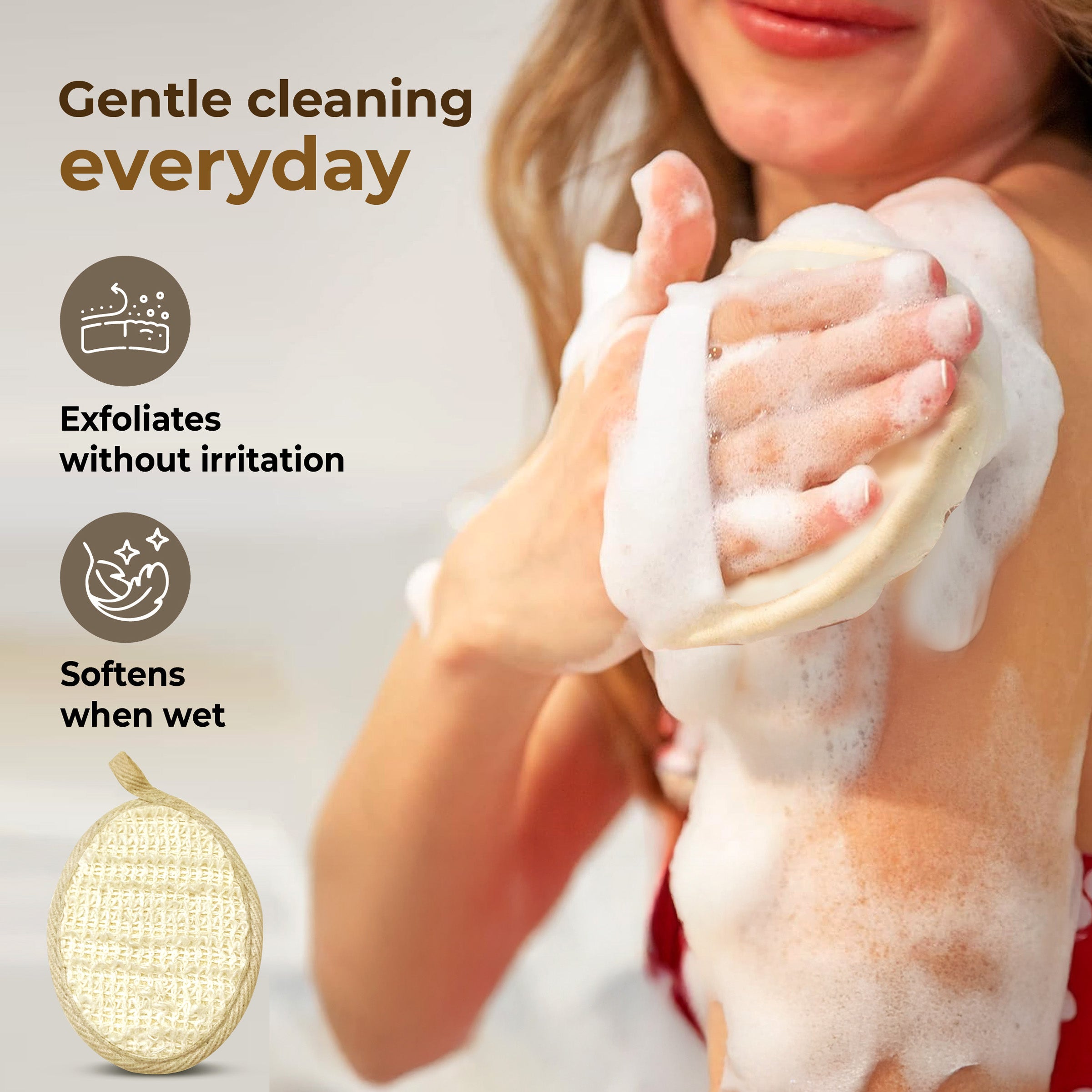 Glow Care Set – Ramie Fibre Loofah (Pack of 2) + Bamboo Pocket Tissues