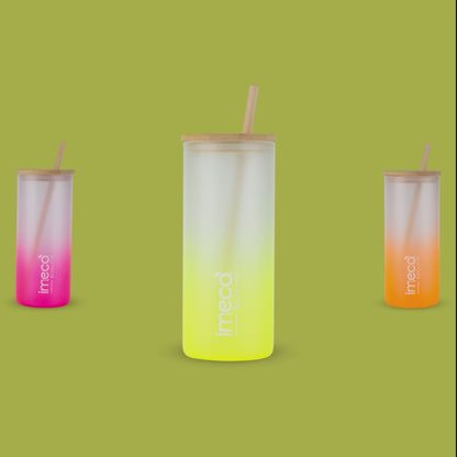 ECO LYTE Gradient Glass Sipper with Straw (600 ml)