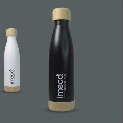 ECO STYLE Stainless Steel Water Bottle with Bamboo Base - Bamboo Lid (500 ml)