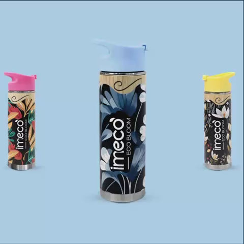 Load video: ECO-BLOOM Bamboo Printed Water Bottle (450 ml)