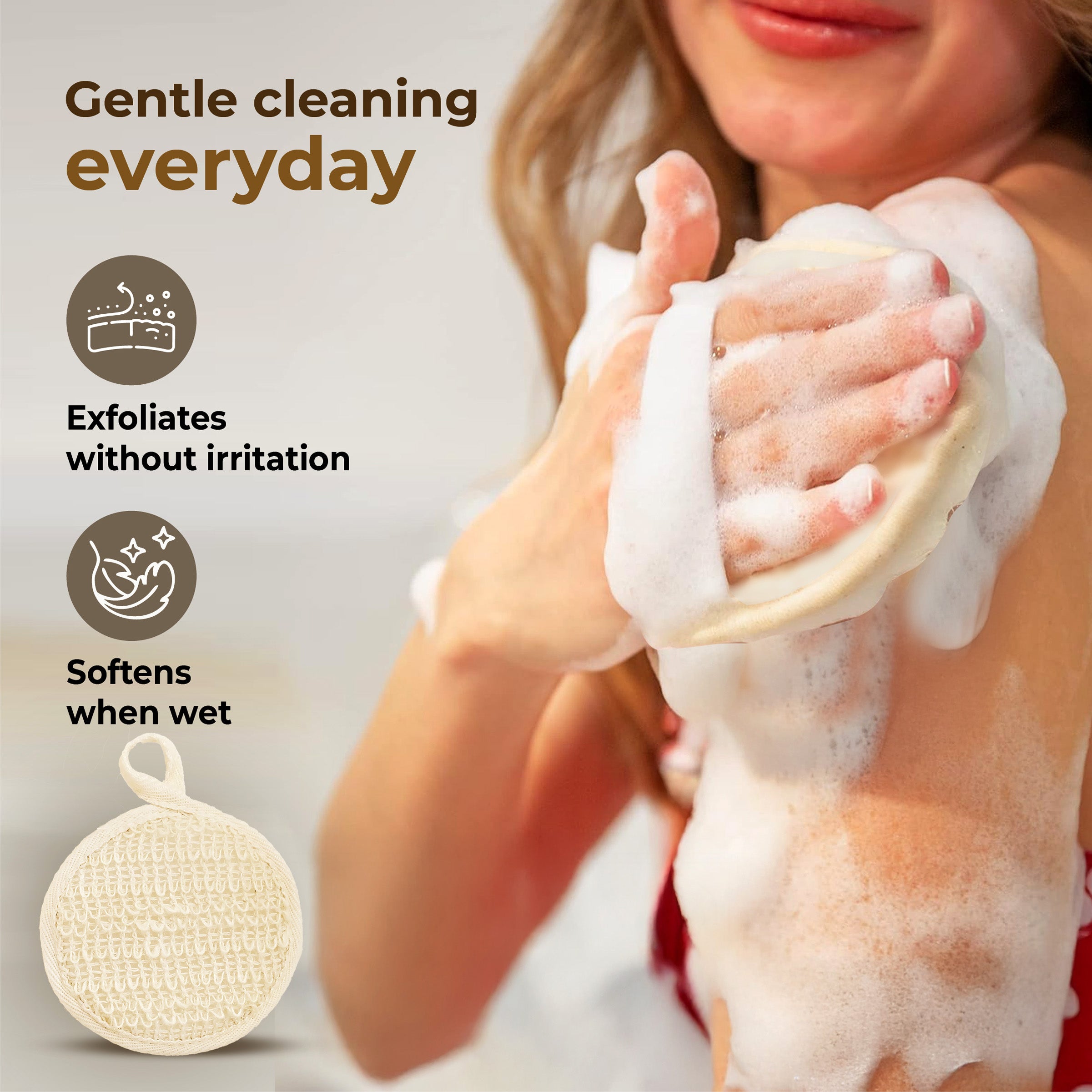 IMECO Ramie Loofah (Round, Pack of 2)